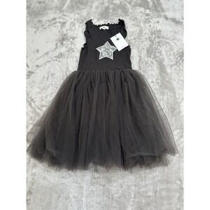 Petite Hailey Dress Girls Size 6 Black Layered Tutu Sleeveless Lined New W/ Tags